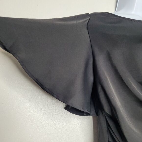 Express black satin twist front office siren classic workwear size large - Picture 6 of 9